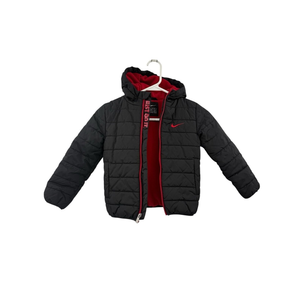 Nike Coat Toddler Boys 4 XS Puffer‎ Jacket Black hooded Sportswear